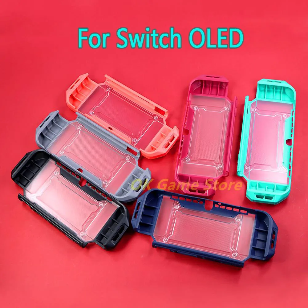 

6sets Shockproof TPU Case For Switch Oled Console Protective Back Case Cover for Nintendo NS OLED With Hand Strap