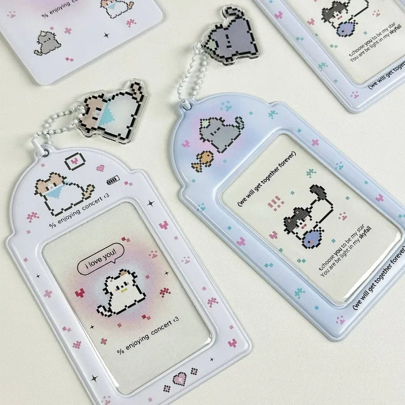 

New Cute Cartoon Photo Card Holder 3 inch Decorative Idol Photo Album Protective Sleeves Kawaii Japanese Stationery Pendant