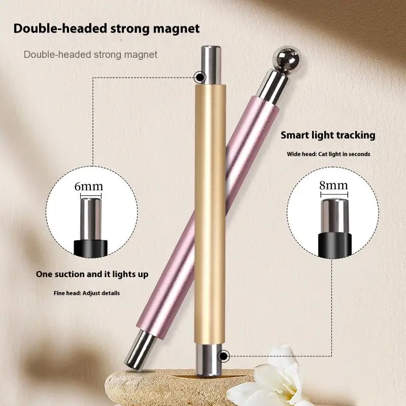 강력한 자석 스틸 볼이 있는 더블 엔드 마그네틱 캣츠 아이 네일 자석 스틱 젤 폴리쉬 자석 펜 매니큐어 자석 도구