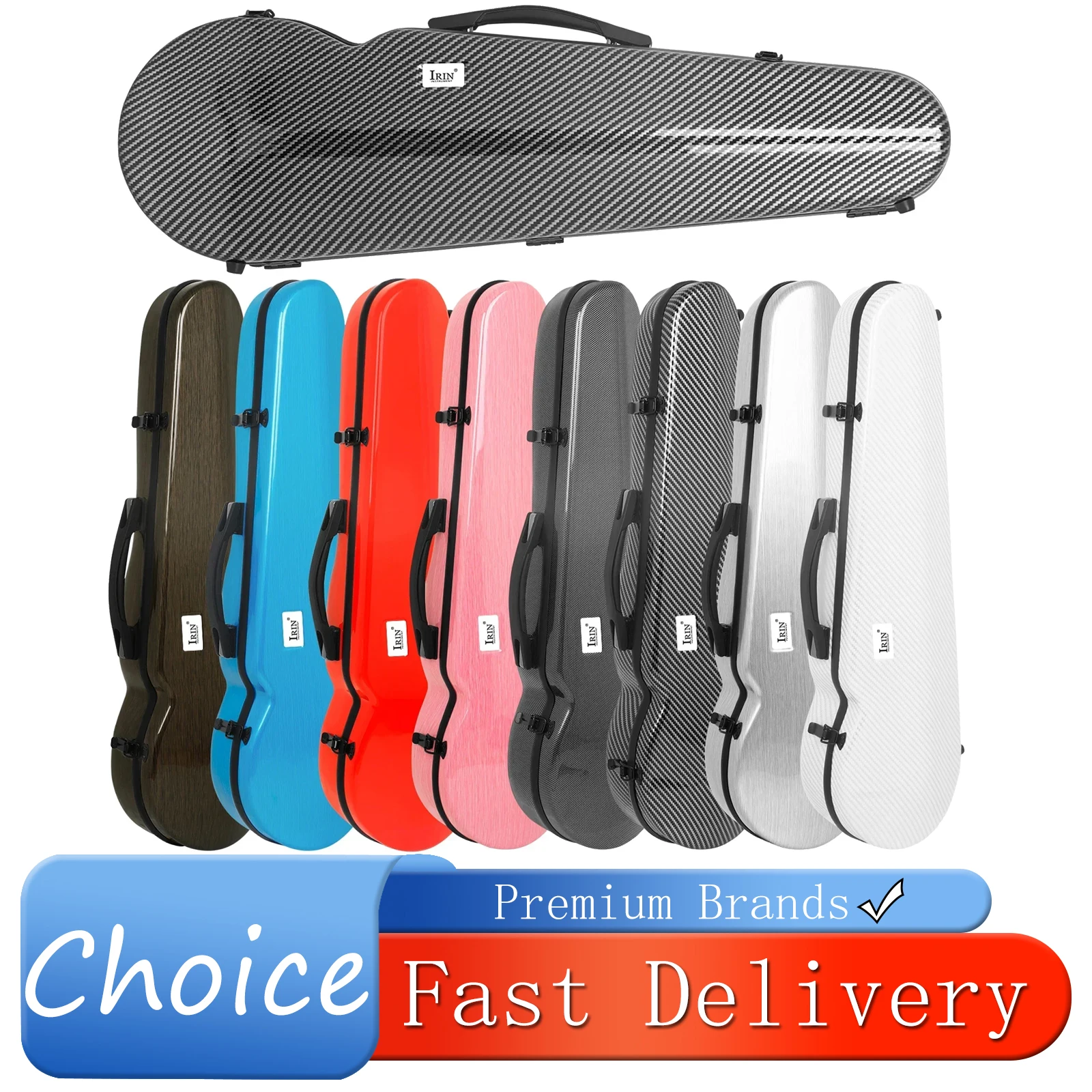IRIN Violin Case VB-40 Carbon Fiber Violin Box High Quality Soft Lightweight Sturdy Composite Material Double Shoulder Strap Bag