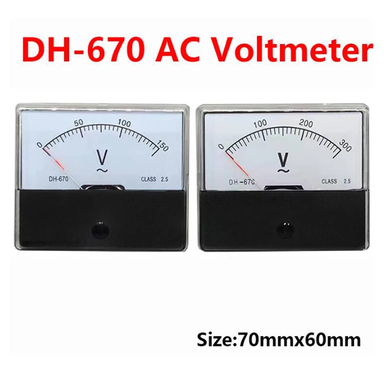 Wechselstrom 150V 300V 500V Analog Panel Meter Voltmeter Messgerät DH-670