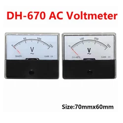 아날로그 패널 계량기 전압계 게이지 DH-670, AC 150V, 300V, 500V