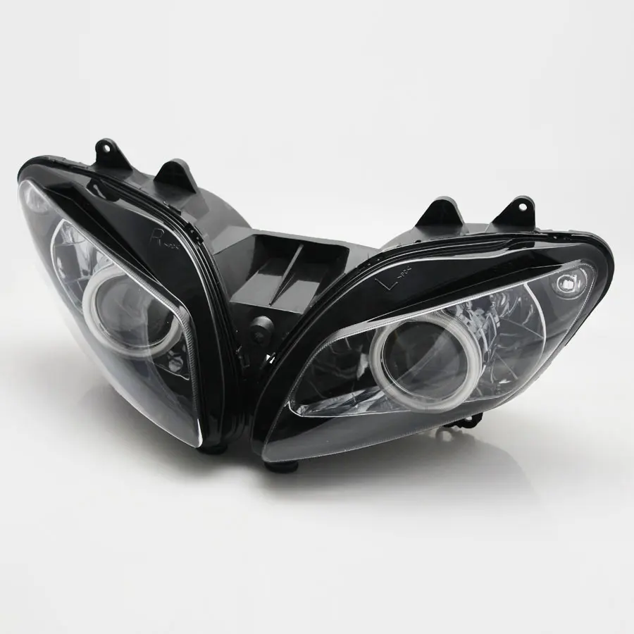 For Yamaha YZF R1 2000-2001 Motorcycle Accessories Front Headlight Assembly Hi/Lo Beam Projector HID Red Angel Eyes Headlamp