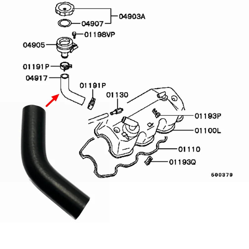 

For Mitsubishi Pajero V33 V43 V45 Engine Oil Filler Cap Hose MD137721