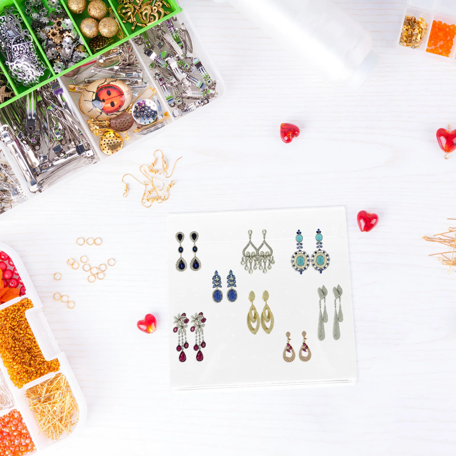 

Earring Stud Organizer Desktop Cute Jewelry Holder Acrylic for Craft Display Stand
