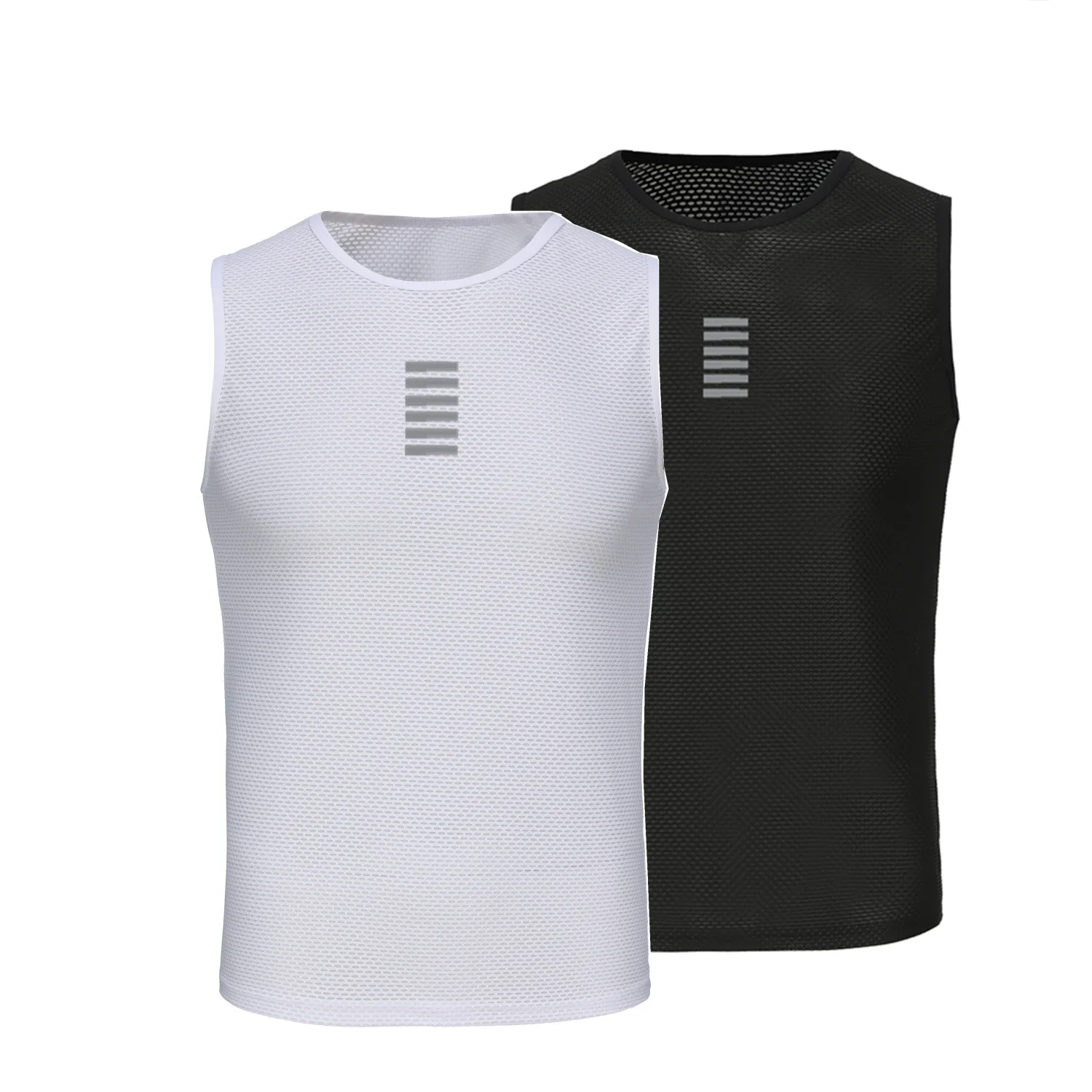 Cycling Base Layer Reflective Underwear White Cycling Jersey Sport Vest Men Undershirt Quick Dry Elastici Vest Road Bike Jersey