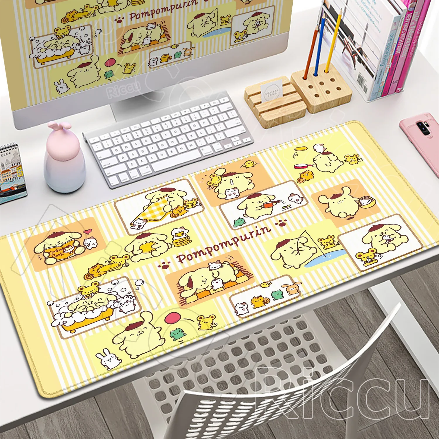 

Laptop Pompompurin Keyboard Rug New Gaming Desk Mat Kawaii Yellow Dog Soft Mouse Pad XXL PC Cartoon Anime Gamer Cabinet Mousepad