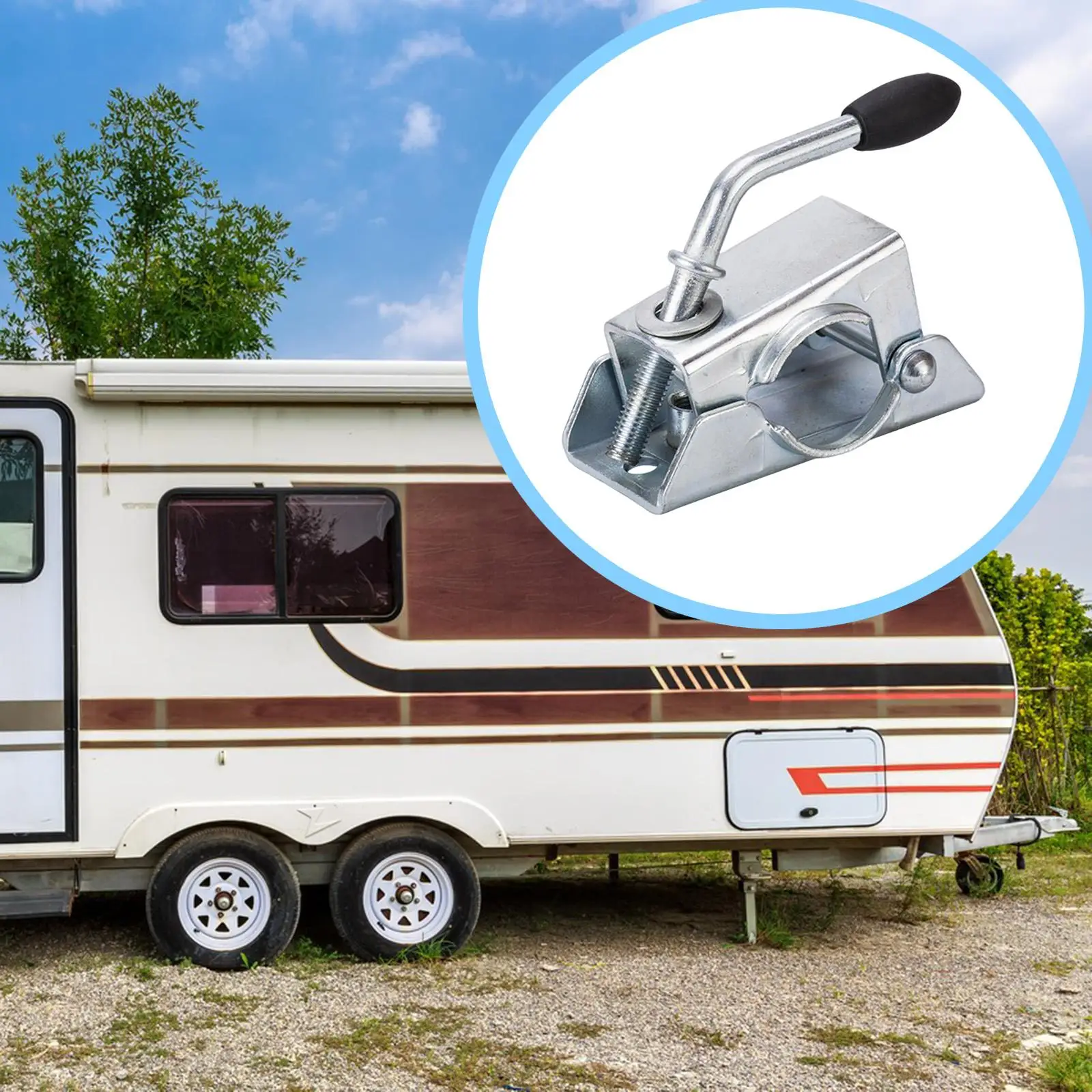 

Trailer Wheel Split Clamp with Handle Sturdy Replacement Jockey Wheel Holder