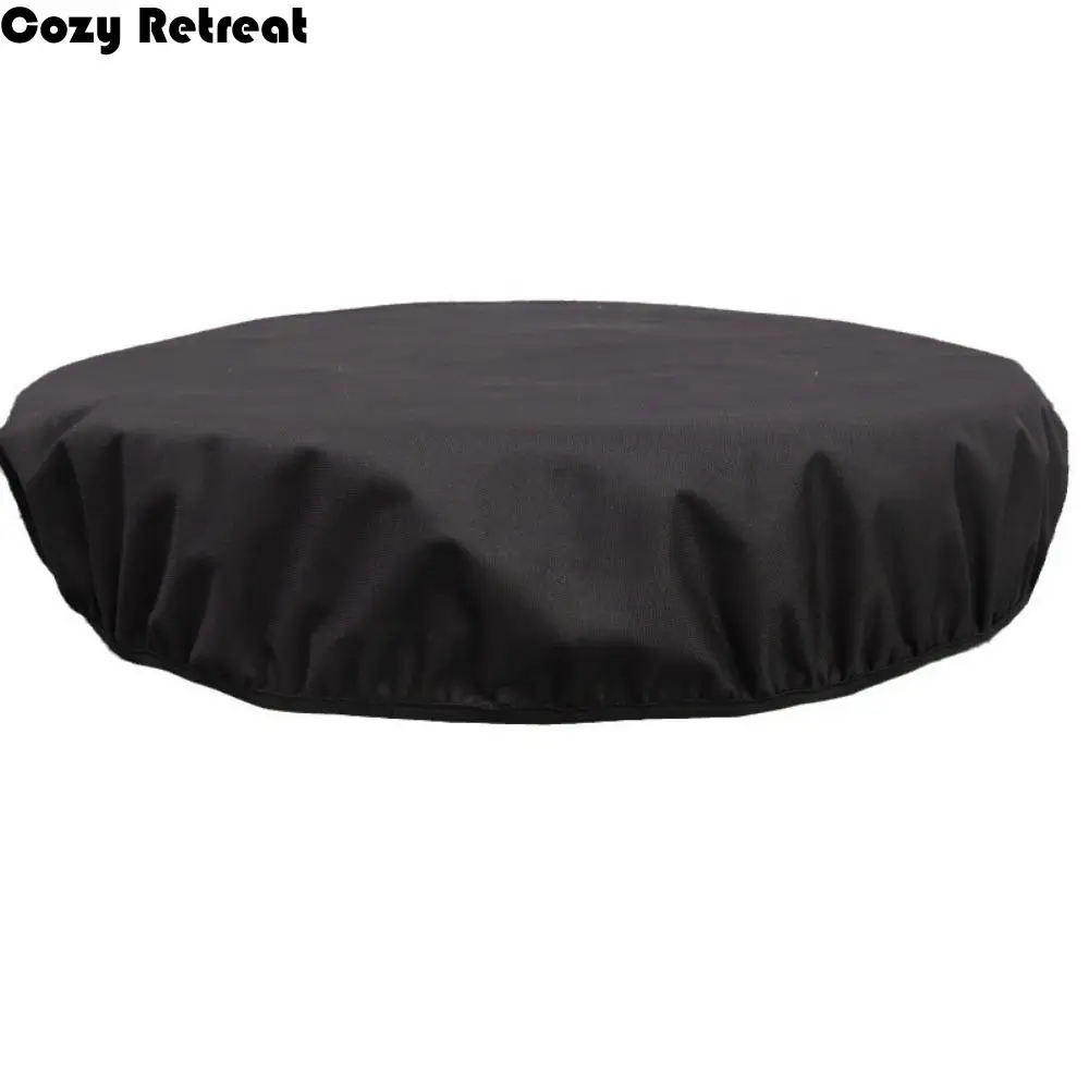 

600D Oxford Fire Pit Cover Weather Resistant Waterproof Firepit Cover Round Shape Black Outdoor Fireplace Cover Outdoor Use