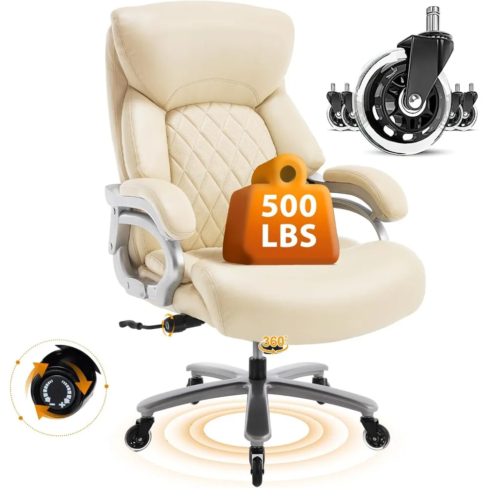كرسي مكتب كبير وطويل للأشخاص الثقيلين، كرسي مكتب تنفيذي عالي الظهر بقوة 500 رطل، مريح للمنزل، #1