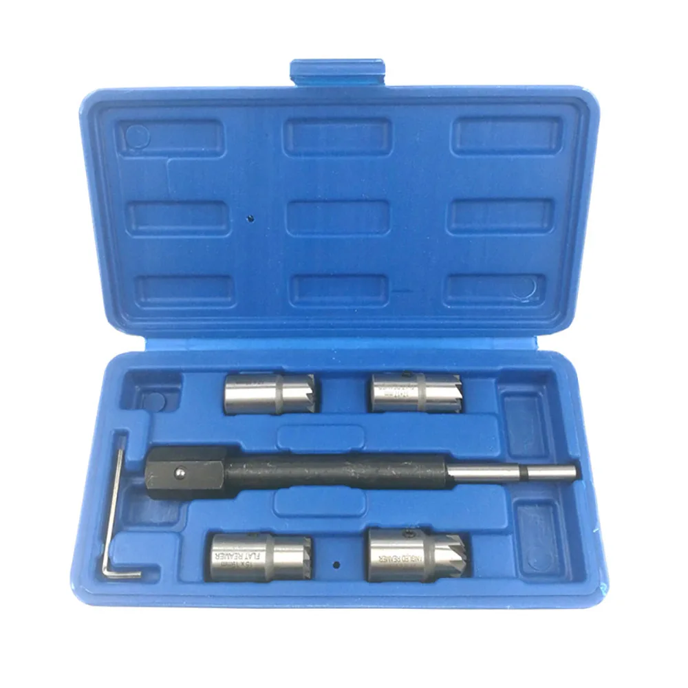 17Pcs Diesel Injector Seat & Cleaner Carbon Remover Seat Tools Cutter Milling Cutter Set Universal Car Tool Kit Injector Remover