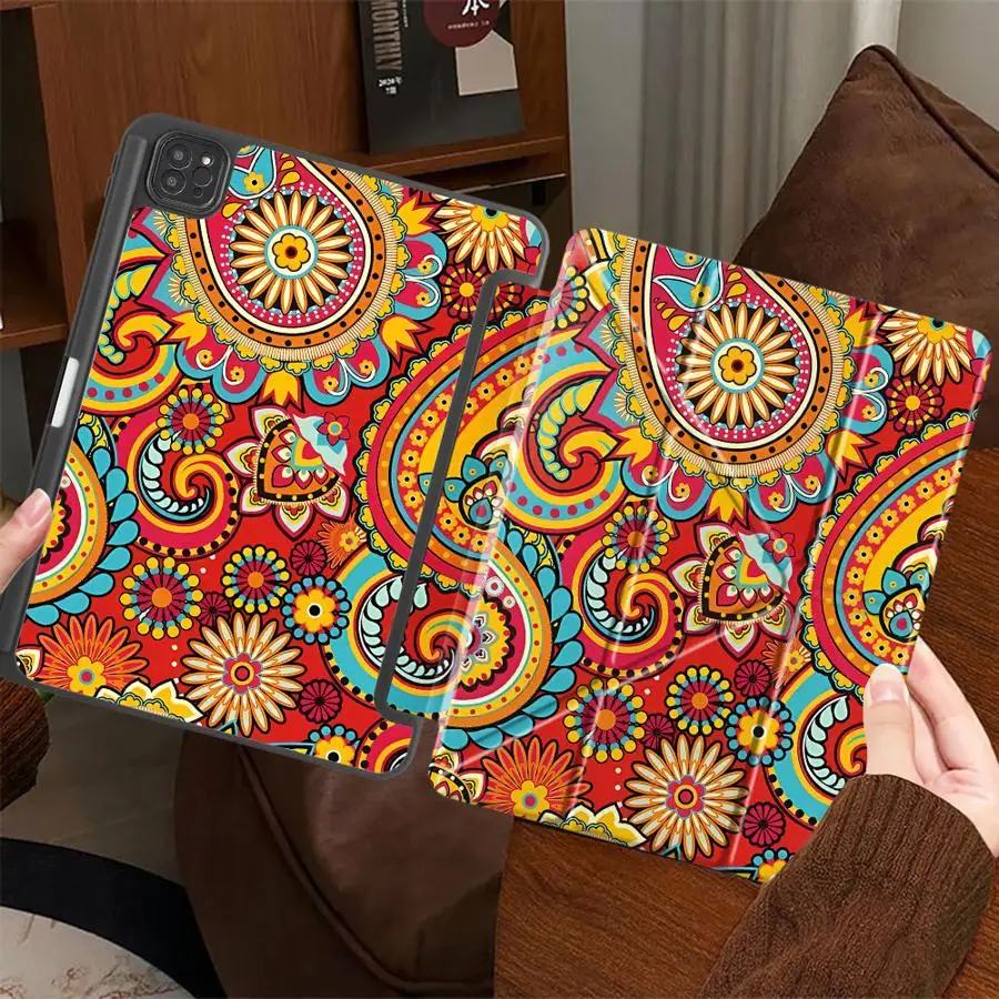 

Чехол для планшета iPad Mini 6 7 Air 4 5 M3 M2 M4 11 дюймов Pro 11th 10th 9th 8th 7th 12.9 дюймов Pro 2025, держатель-обложка, красивый персидский дизайн