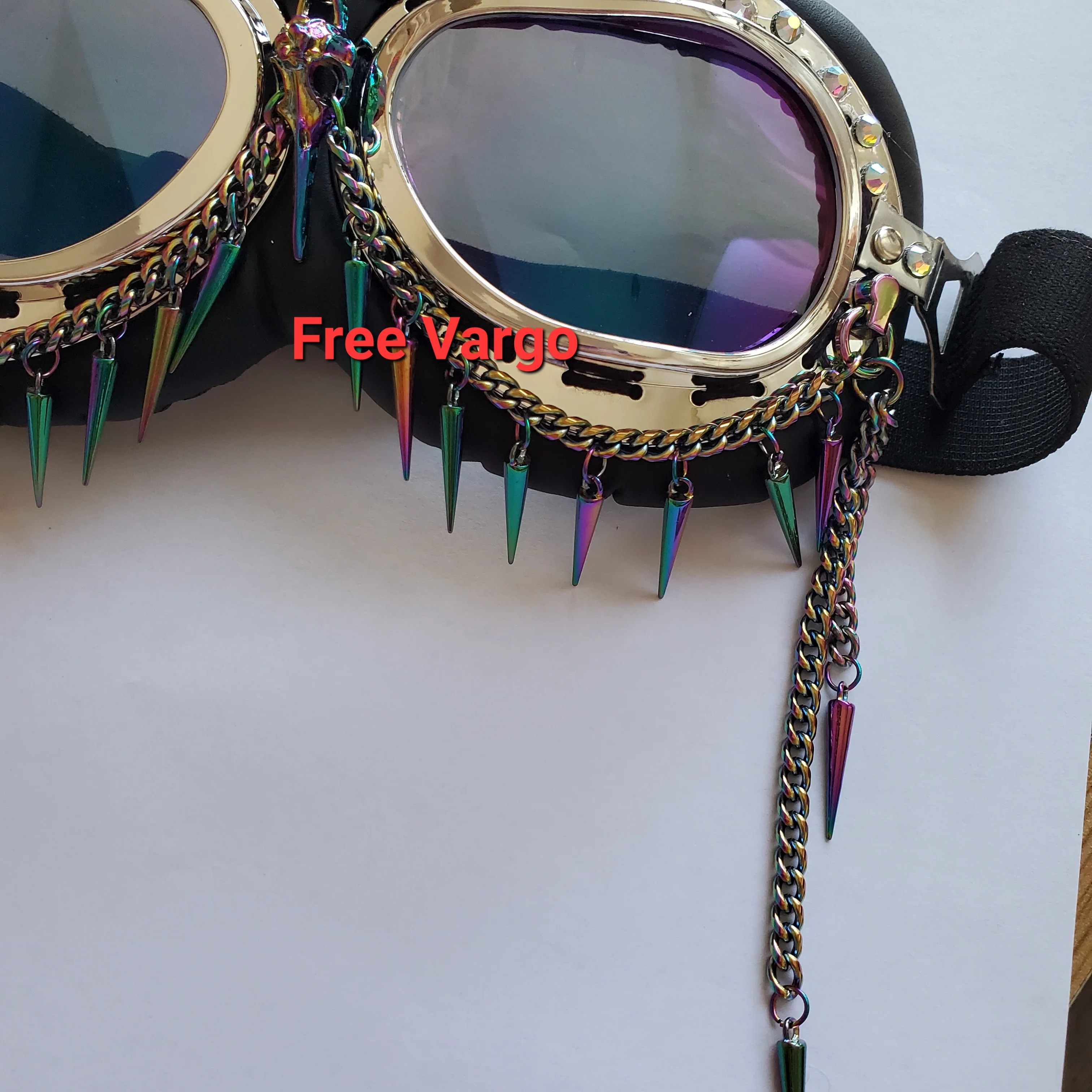 Festival Rave Streampunk Burning Man Holographic Skull Bird Head Spike Costume Cyber Goth Goggles Masquerade Mask For Women