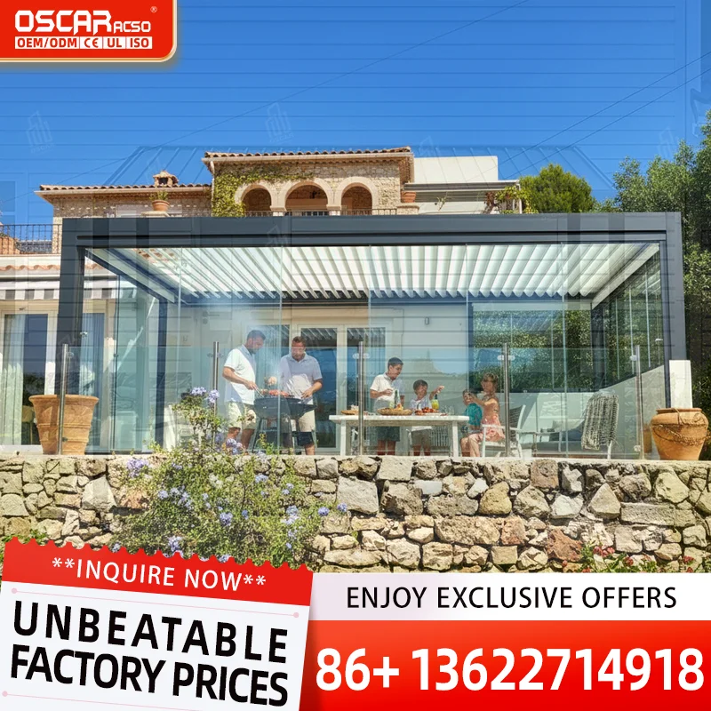 Aluminum Folding Patio Door System with Large Glass Panels Slim Frame Design High Temperature Resistance for Northern Regions Ou