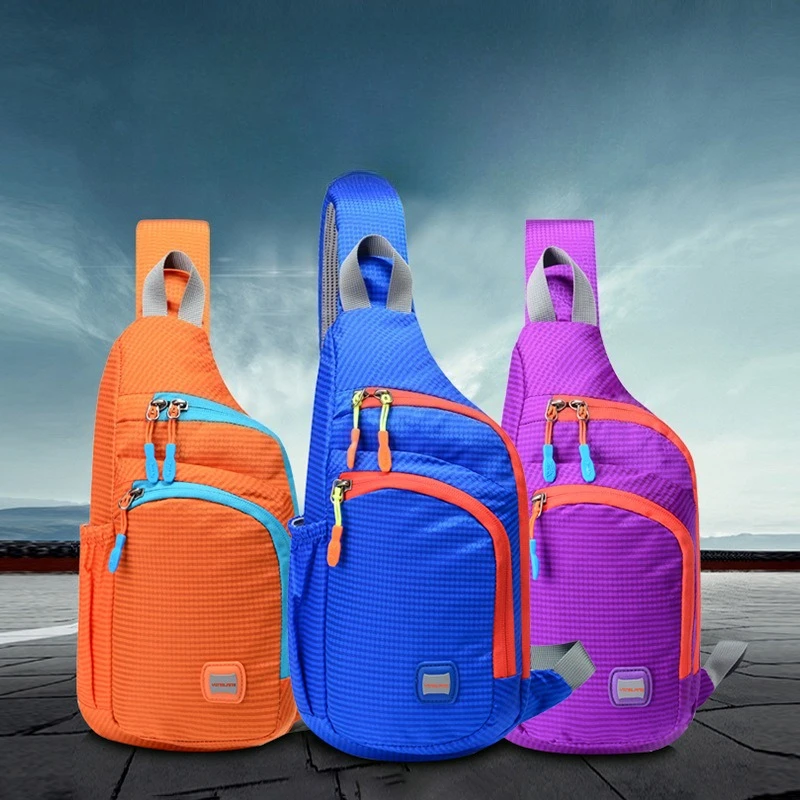 Lightweight Waterproof Sling Chest Bag Multi Zipper Pockets Breathable Strap Crossbody Backpack Outdoor Sports Shoulder Bags