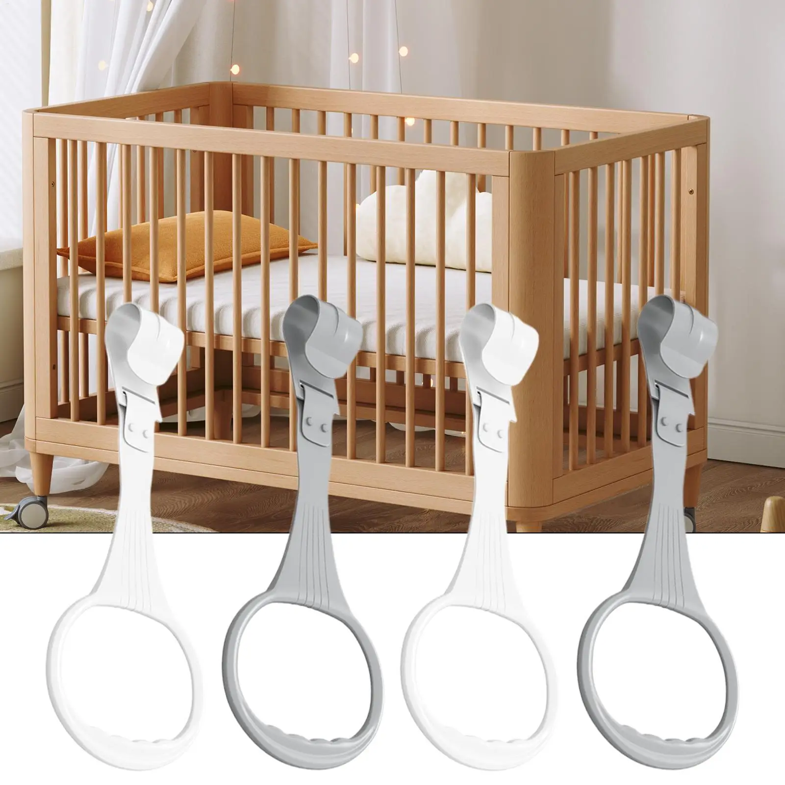 Baby Playpen Pull up Rings Baby Crib Pull up Rings Walking Exercise Aid Supplies for Kids Aged 6-36 Months Standing Assist