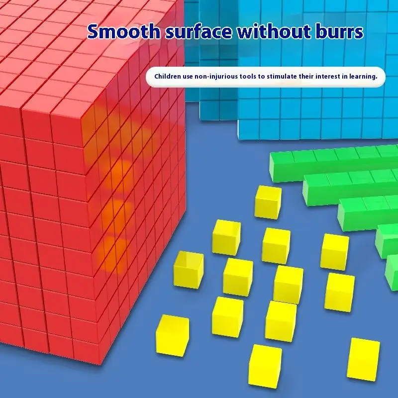 Juego de juguetes de matemáticas para niños, Kit completo de diez cien mil, juguetes con Base de plástico, juegos de cubos para contar, 1 Juego