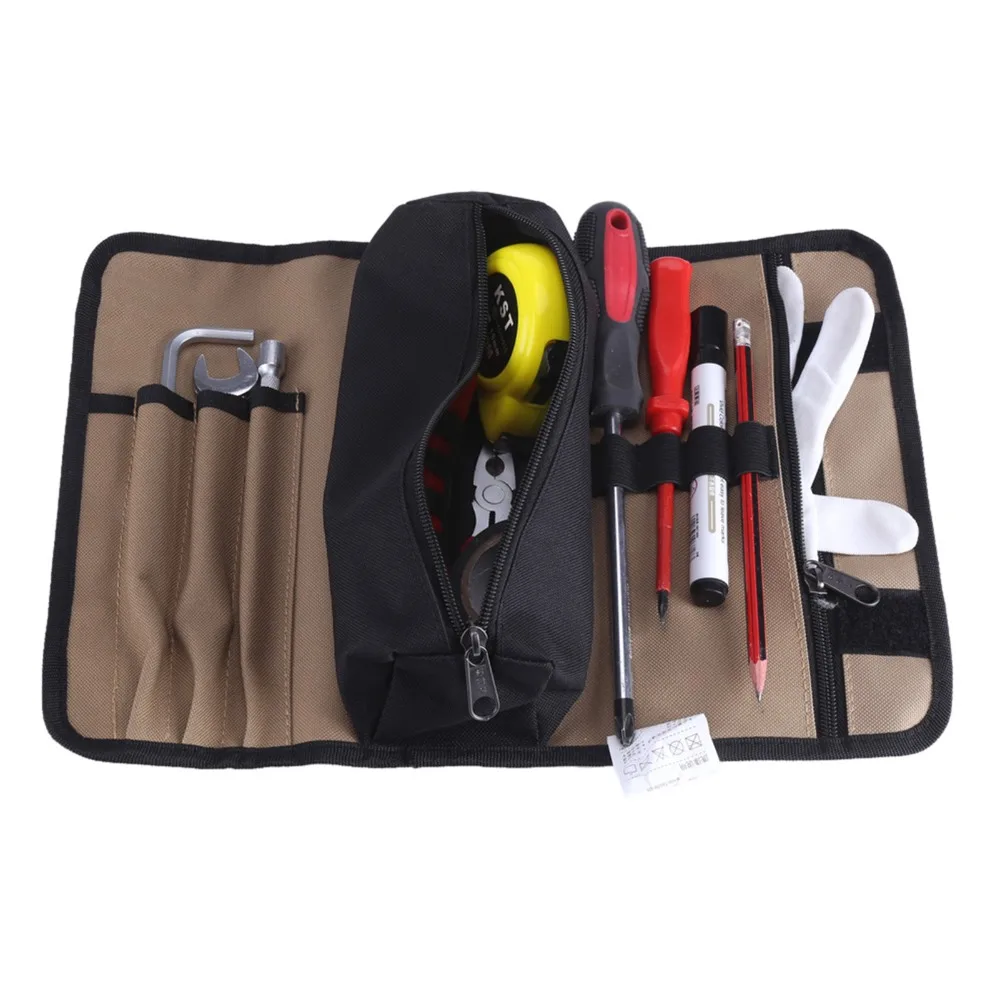 

600D Oxford Tool Roll Up Bag Portable Easy Roll-Up Closure Tool Roll Organizer Waterproof Heavy Duty Roll Up Tool Bag