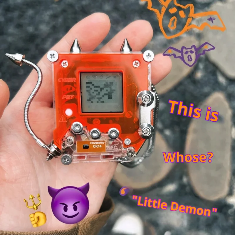 

In-Stock Cyberpet Remake: Mini Devil Electronic Pet Device - A Nostalgic Toy For Stress Relief For Gift