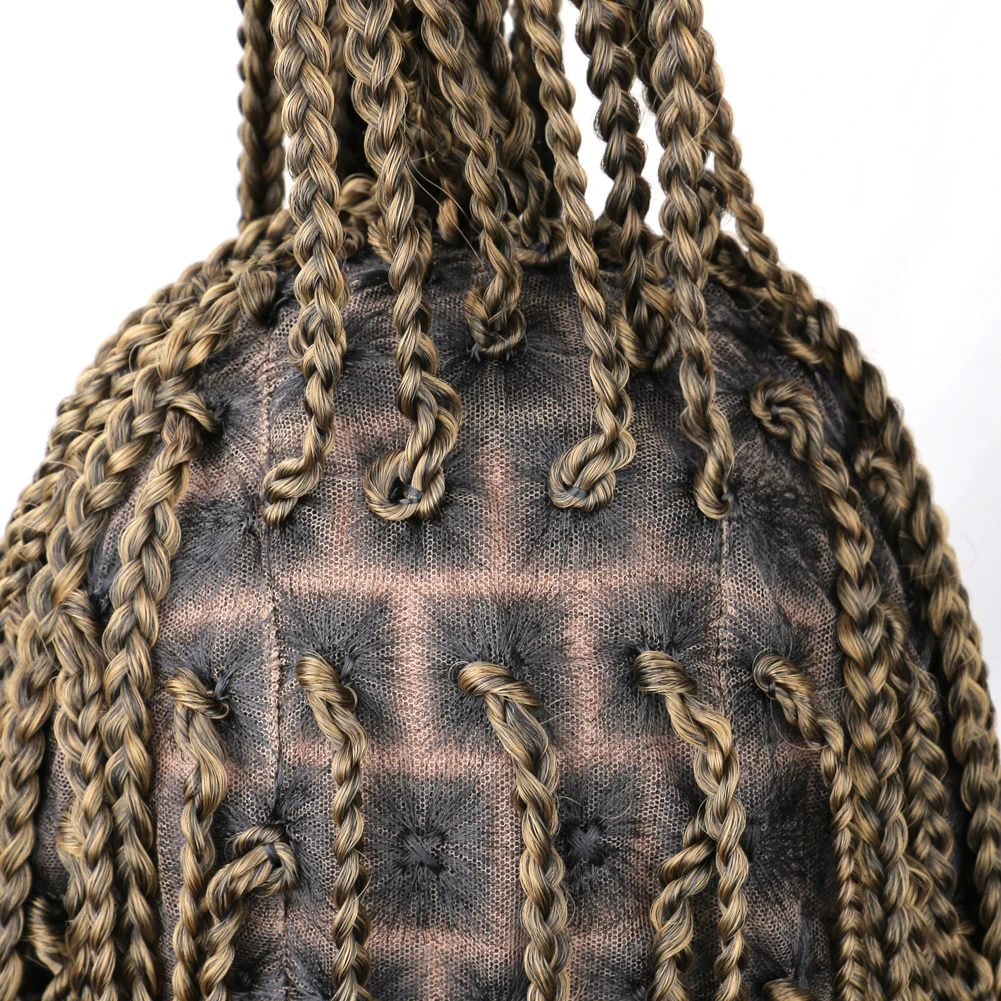 Parrucche intrecciate senza nodi in pizzo pieno da 36 pollici per le donne Parrucca sintetica con treccia a scatola con parrucche piene in pizzo intrecciate per capelli da bambino con estremità ricci