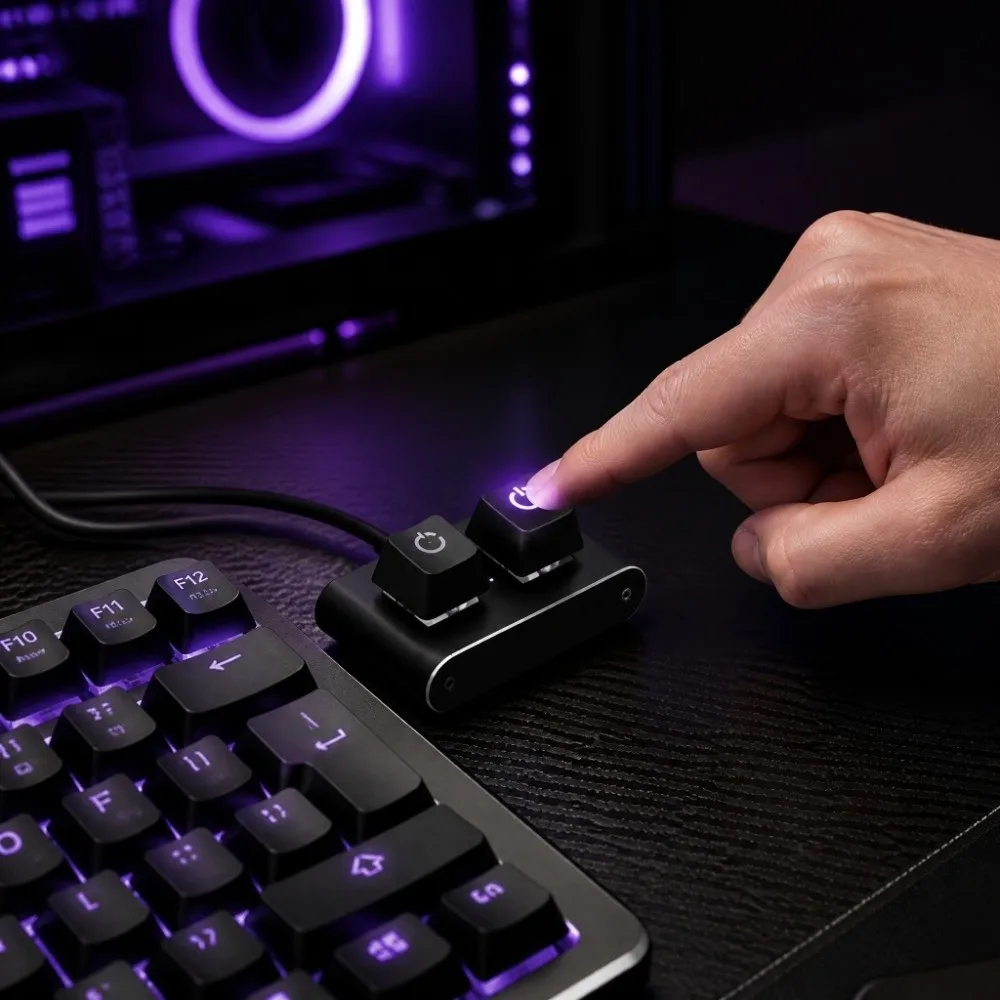 RGB LED External Desktop Power Switch HDD LED Light 2M Cable PC Power Button DIY PC Construction ON Off Reset SW