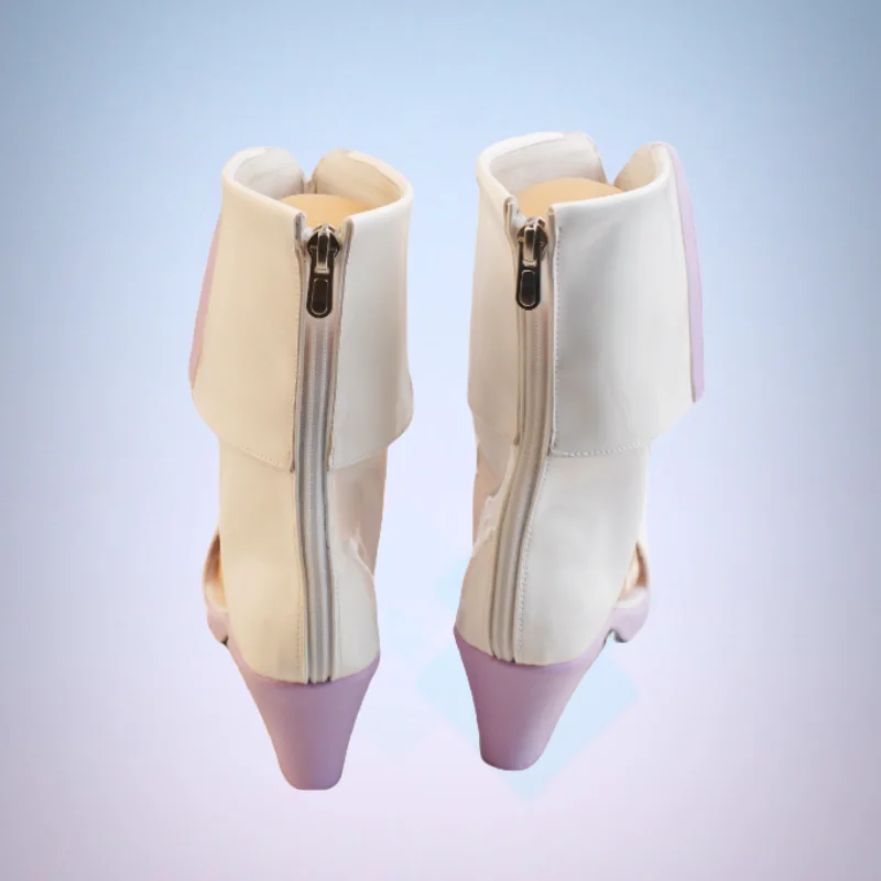 Steins Gate Makise Kurisu Christina The Zombie Cosplay Kostüm Hochzeitskleid Schuhe Weiße Schuhe mit hohen Absätzen Handgefertigte Stiefel