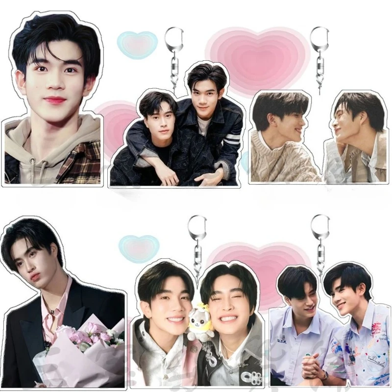 GeminiFourth Poster Keychain Acrylic Double-side Hanging Pendants Thai TV My School President Drama Stills Decor Ornaments