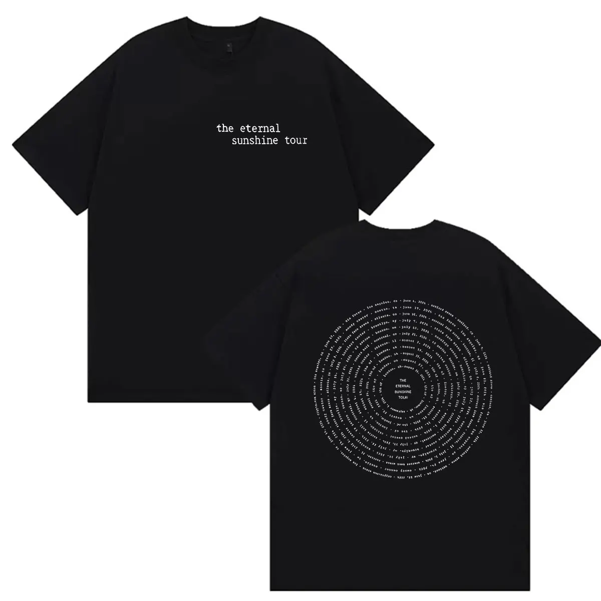 Ariana Grande The Eternal Sunshine Tour 2026 Double Sided Print T Shirt Men Women Clothing Fashion Oversized 100% Cotton T-shirt