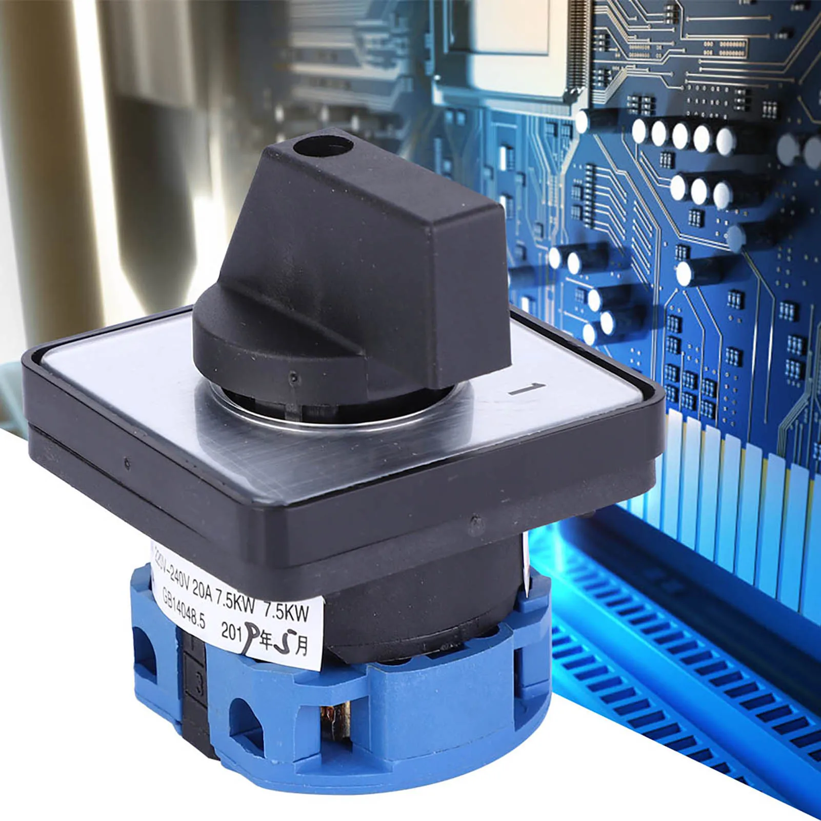 Selector de Cambio de Fase de 2 Posiciones y 4 Terminales, Tipo Bloqueable, CA 660V 20A, Selector de Cambio de Generador
