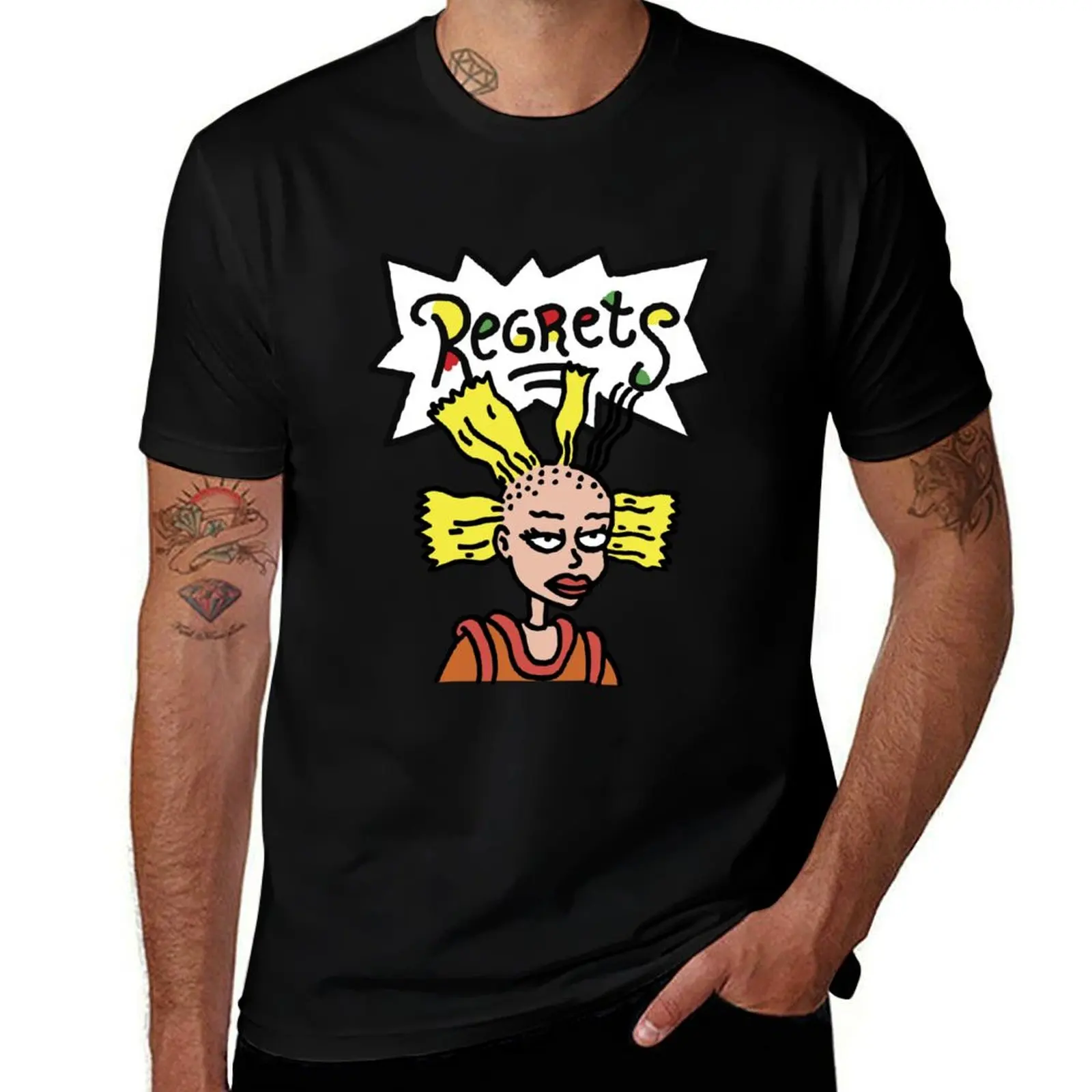 Regrets T-Shirt Big Size Short Sleeve Tee for Men