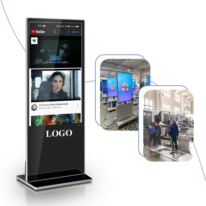 Indoor Advertising Digital Signage Lcd Touch Screen Kiosk Android Monitor Floor Stand Advisement Display Player