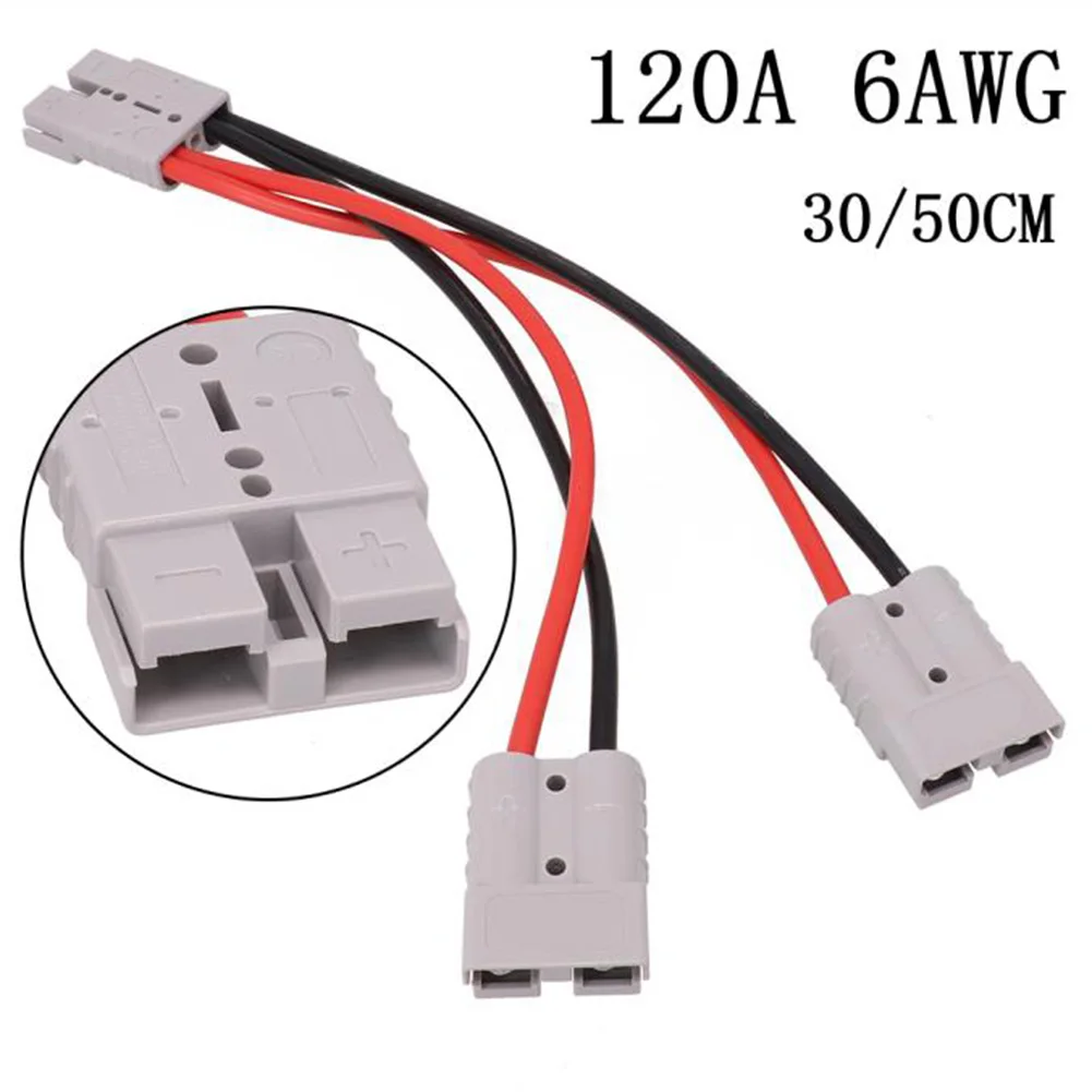 

1PCS 120A 600V FOR Anderson Plug Connector To Dual Y Adapter 6AWG Car Cable Power Connection 4-6AWG 30cm 50cm Length Electrical