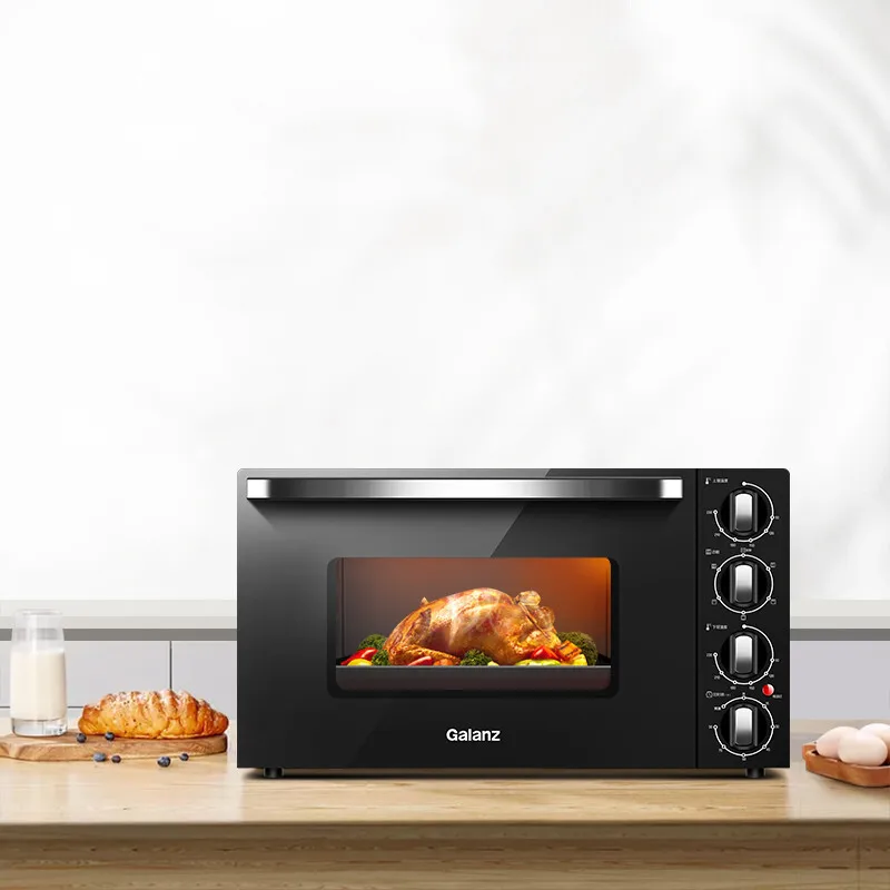 

Electric Oven for Household Use with Independent Temperature Control Rotating Barbecue on 42L Upper and Lower Tubes Pizza Oven