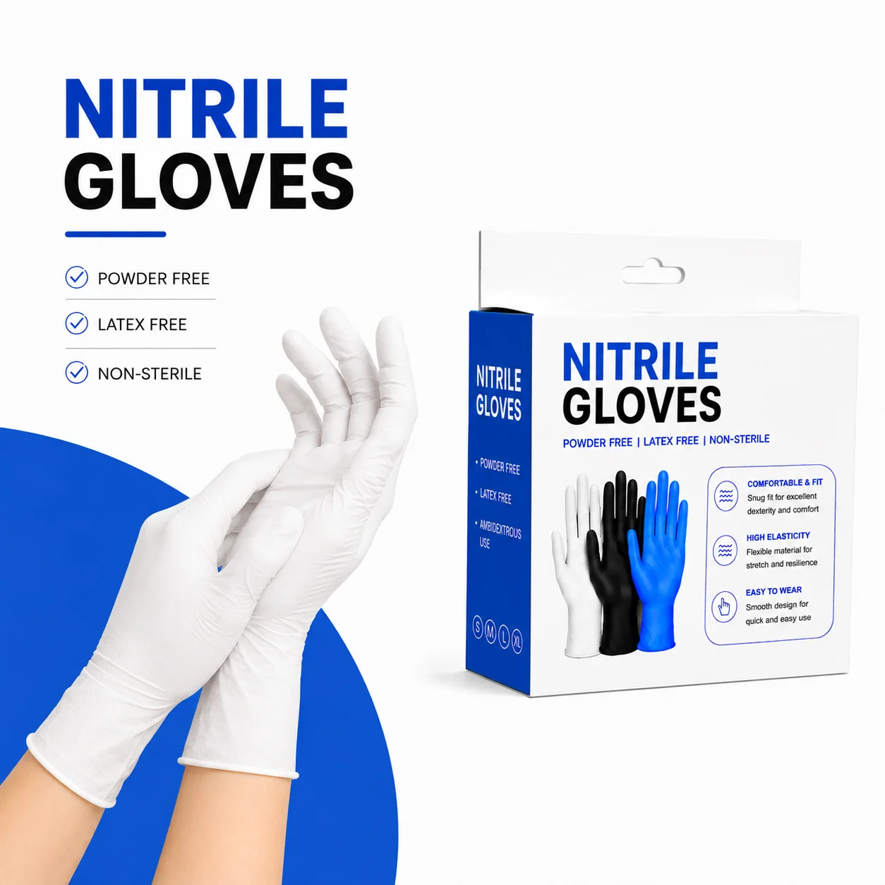 Latex Disposable Glove - 20/30 Pezzi Guanti in Nitrile Bianco