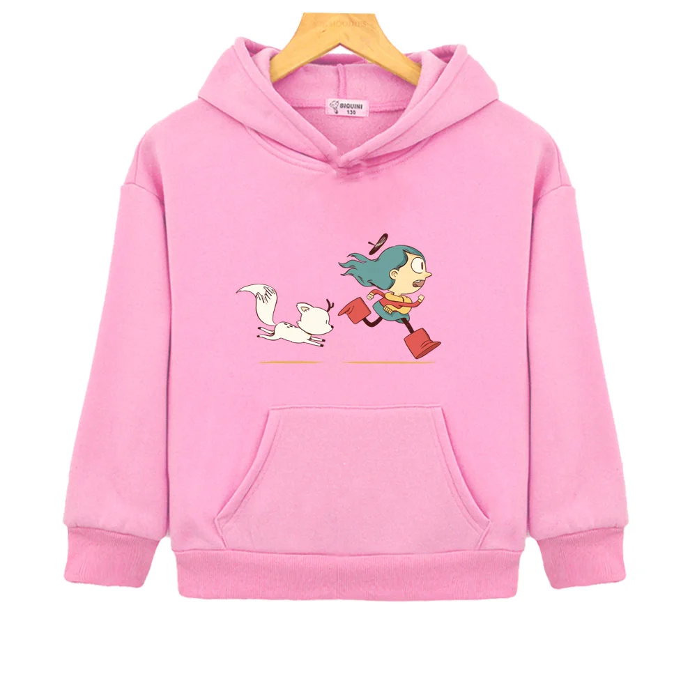 

Новинка 2026: Детские худи с принтом «Хилда и её питомец Чжи-Чи» для мальчиков и девочек, милая мультяшная толстовка, детская одежда, молетом