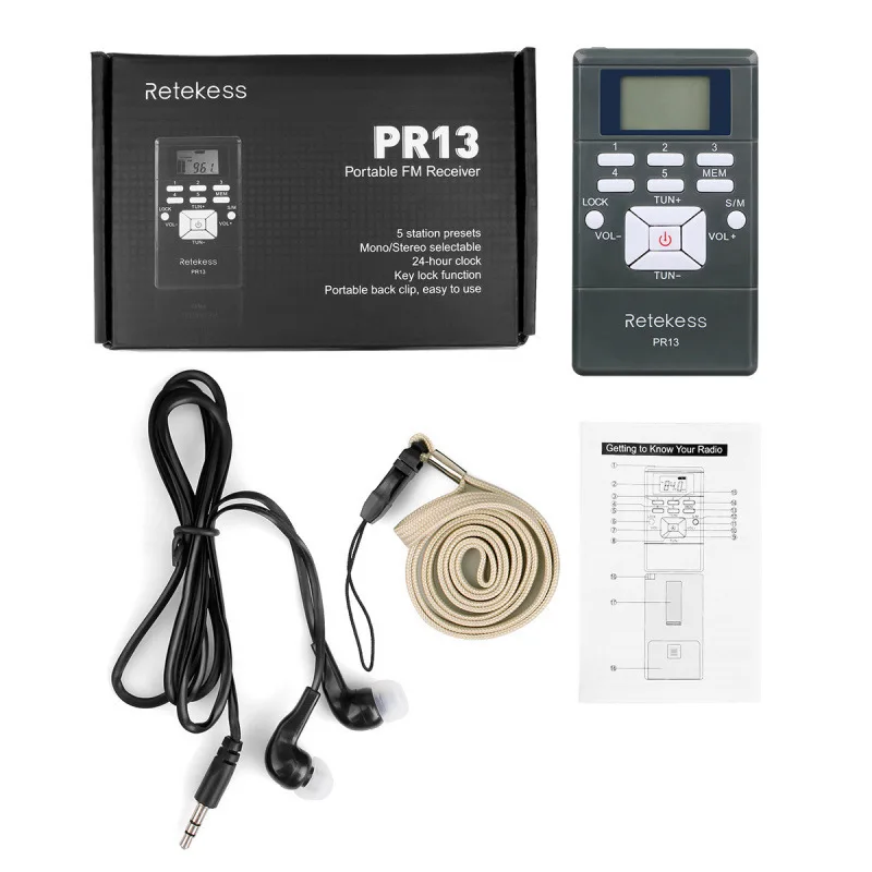 RETEKESS FT11 portable FM broadcast transmitter with 10 PR13FM wireless receivers and narrators view 5