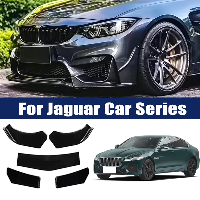 5Pcs Front Bumper Lip Body Kit, ABS Spoiler Splitter Canard For Jaguar XE XF XJ XK XFR XJS F-Type E-Pace I-Pace S-Type E-type