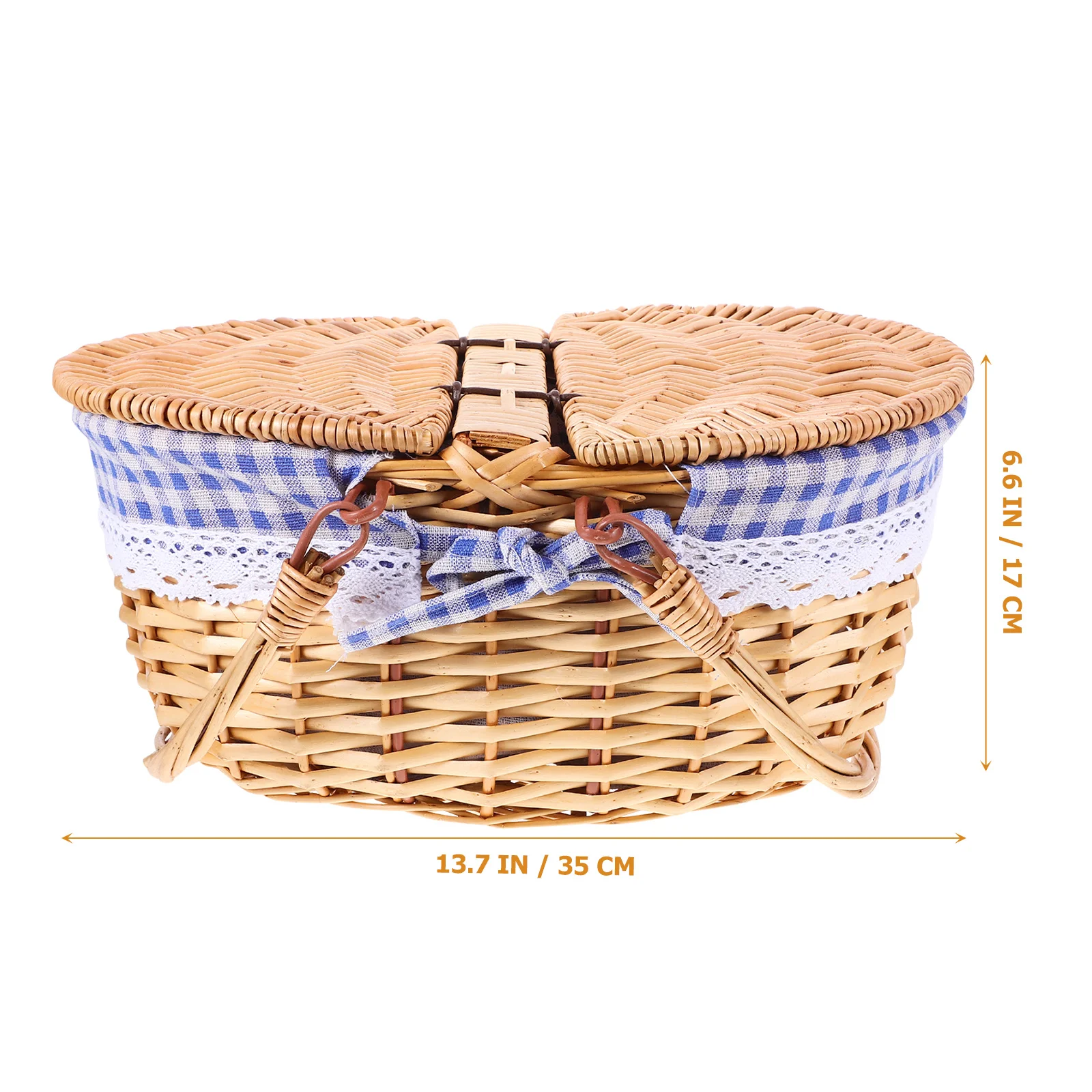

Yardwe Picnic Basket Seagrass Storage Organizer Wicker Candy Dish Lifter Shelf Baskets for Sundries Home Kitchen Use