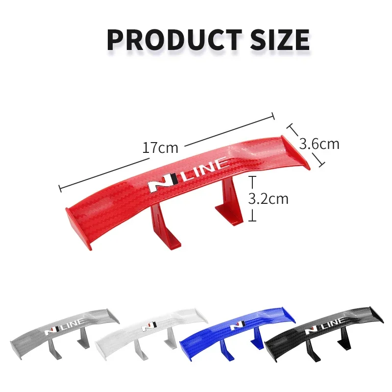 Carbon Look Car Rear Spoiler Mini Wings Small Model Decoration Accessories For N N LINE Elantra I30 I20 Veloster Fastback NX4 - view 6