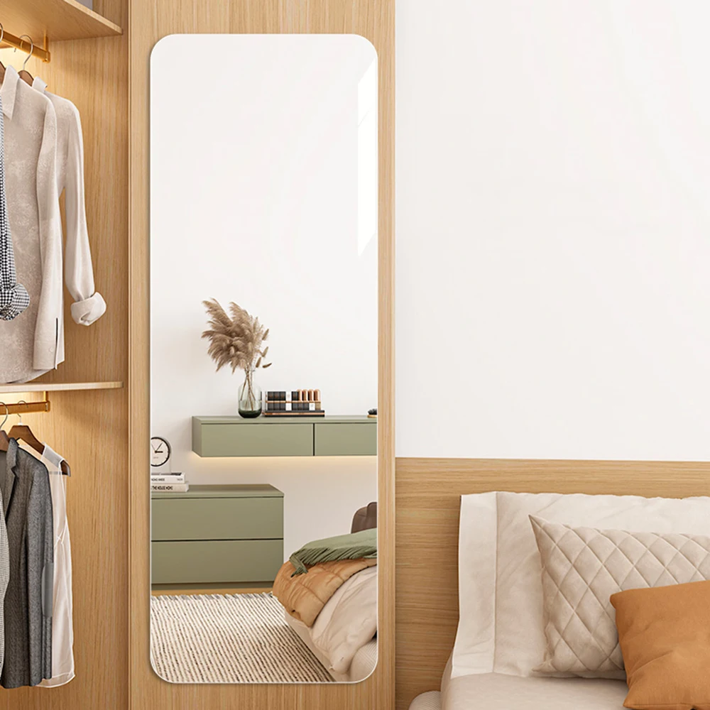 1 Roll Mirror Wall Sticker Self Adhesive Full Body Mirror Wallpaper DIY Wall Decal For Home Living Room Bedroom Decor