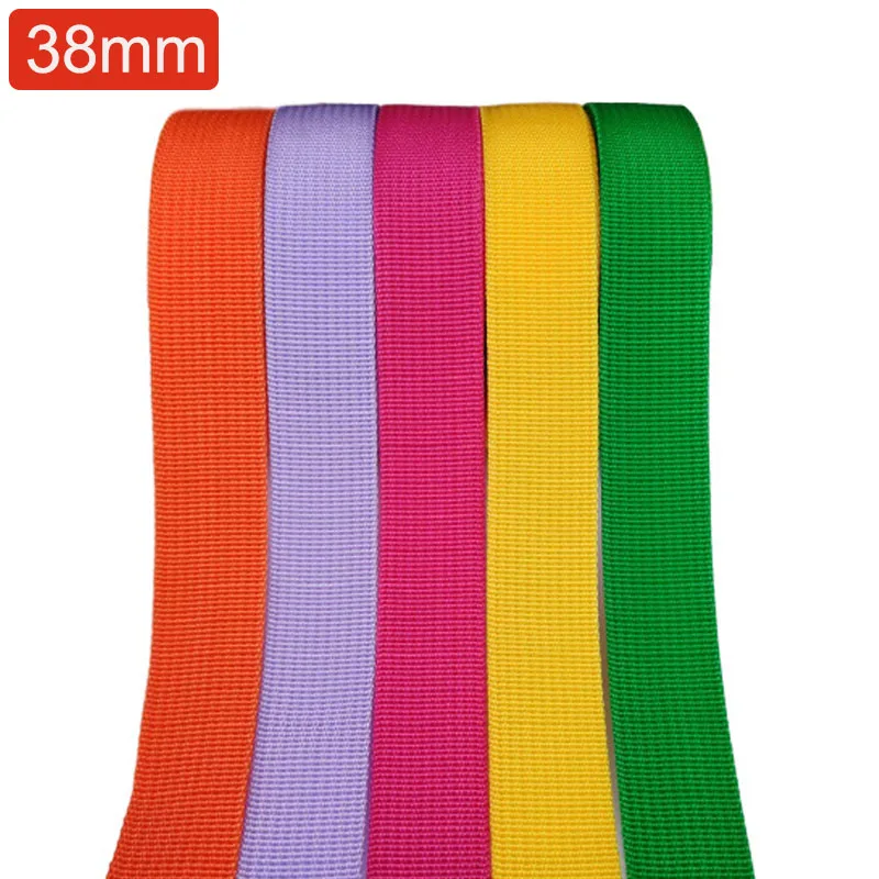 57 Colors 100 Yards/Roll 38mm Polypropylene PP Webbing 1.2mm Thickness For Backpack Strap Belt Pet Collar Accessories