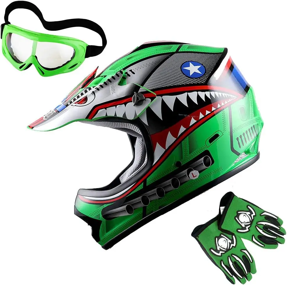 Youth Kids Motocross Helmet BMX MX ATV Dirt Bike Helmet Star Shark: HBOY