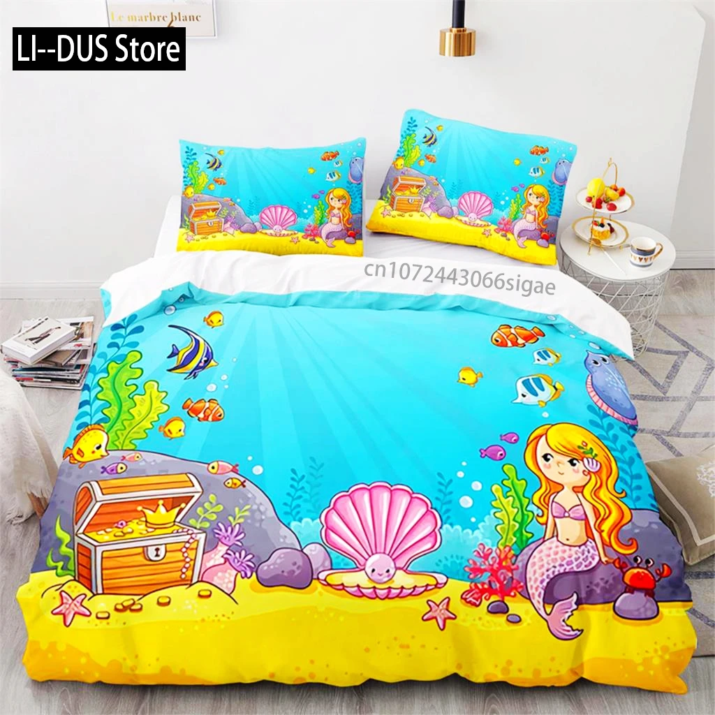 

Duvet Cover Ocean Underwater World Bedding Sets With Goldfish Coral Reef Quilt Cover For Kids Teens Children Bedroom Decoration