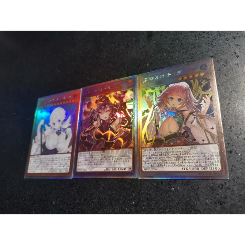 3pcs/set Yu Gi Oh Lovely Labrynth of The Silver Castle Self Made Refraction Flash Card Anime Classics Game Collection Cards Toy