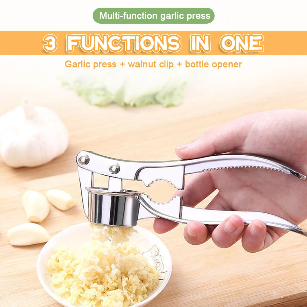 Handheld Ginger Mincer Tools Garlic Press Mincer Stainless Steel Multifunction Crusher Kitchen Cooking Ginger Squeezer Masher