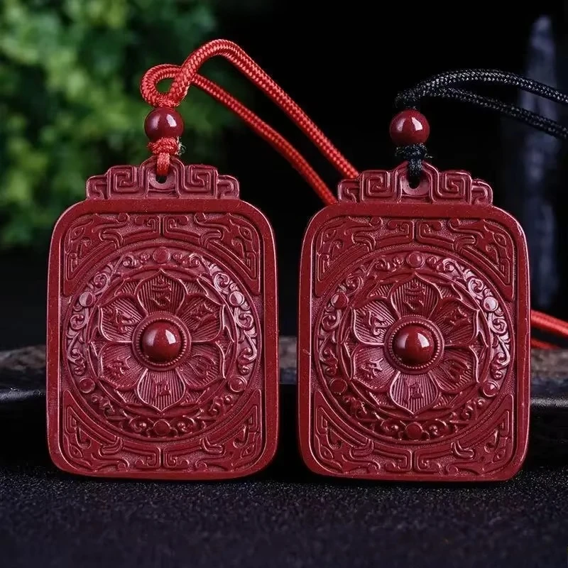 

97 High Content Imperial Purple Gold Sand Pure Natural Cinnabar Six Words Truth Lotus Brand Men's and Women's Safe Pendant