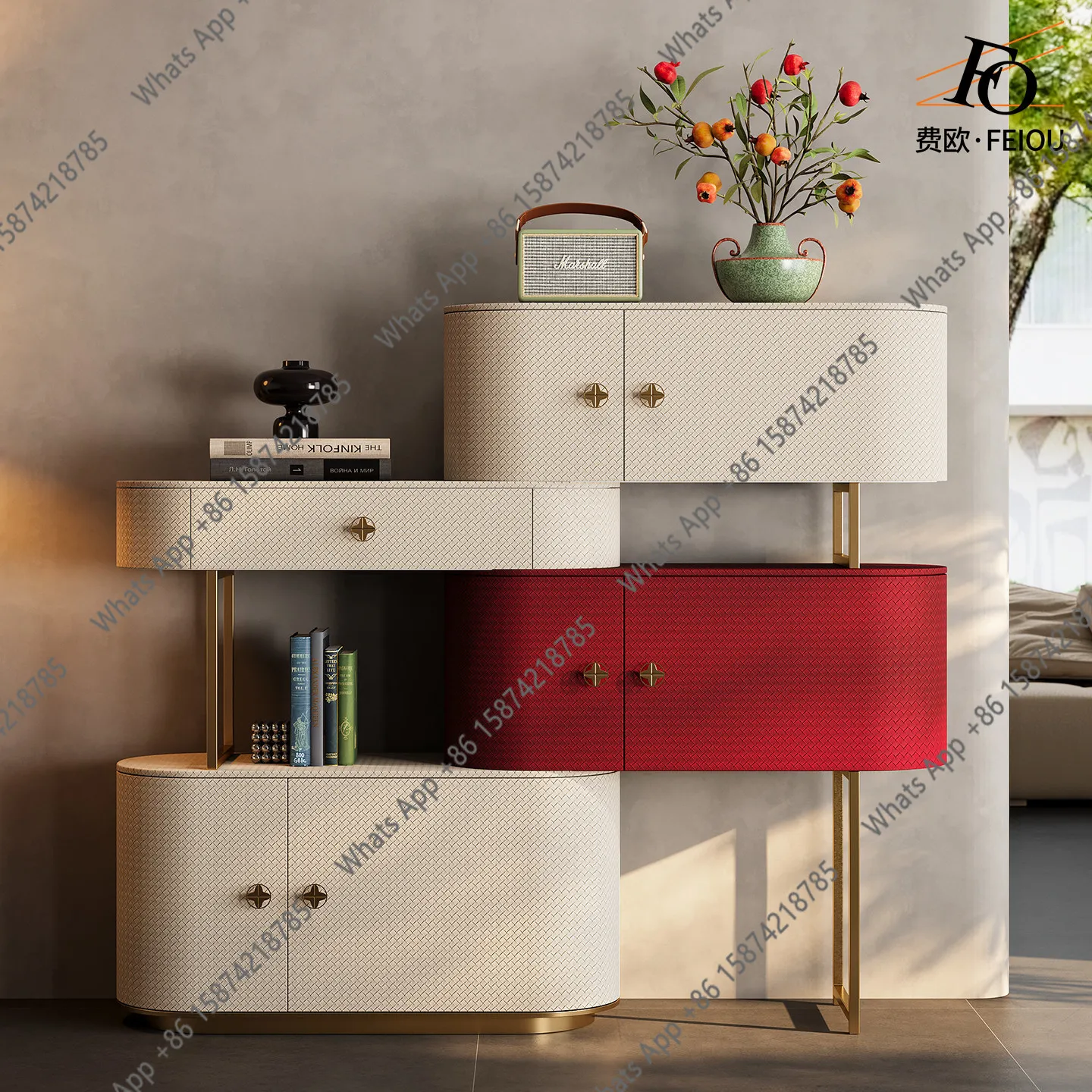 

Элитный винный шкаф в стиле постмодерн, роскошный декоративный книжный шкаф для дома, мраморный шкаф для хранения, приставной шкаф для прихожей/столовой