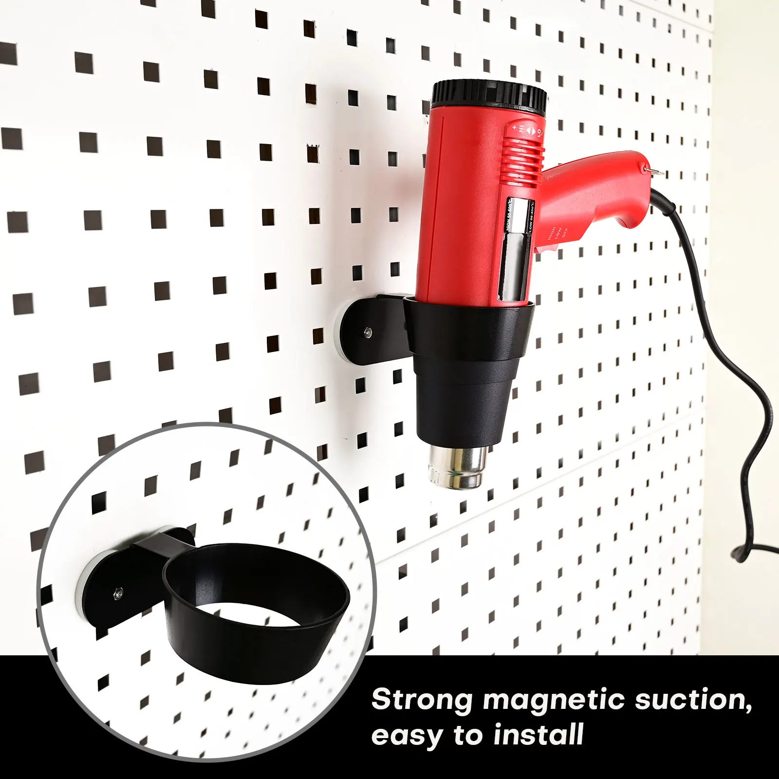 FOSHIO Magnetic Heat Gun Holder Rack With Safety Strong Magnet Vinyl Wrap Heater Metal Ring Holding Bracket Car Tint Accessories