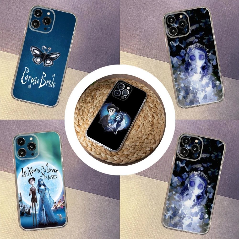 Чехол для телефона Tim Burton S Corpse Bride для iphone 17 Air 16 15 14 13 12 Pro Mini 11 Max Xr X Xs 8 Plus, прозрачный чехол