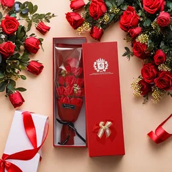 Artificial Rose Flowers Set Room Home Decoration Gift Box for Women Table Accessories New Year's Decors